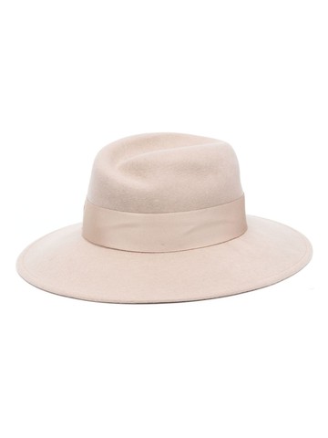 Borsalino - logo-tag wool hat - women - Wool - L - Neutrals