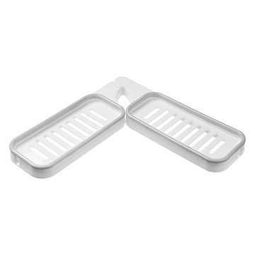 無痕轉角兩用置物架 免釘安裝 180度旋轉 壁掛式  33 x 33 x 3cm  1個  白色