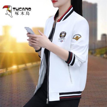 啄木鳥女士棒球服外套春秋2025新款爆款寬松時尚休閑媽媽運動夾克