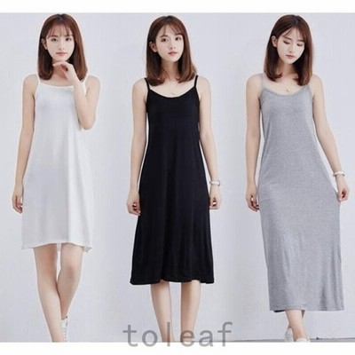 限定価格 キャミソールワンピース 3種類丈さ選べる 透け防止 キャミワンピ 無地インナーワンピース 膝丈 ミモレ丈 ロング丈 通販 Lineポイント最大get Lineショッピング