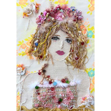 夢幻色彩的閃亮串珠刺繡藝術　作品名 【自由是寶石】　獨一無二