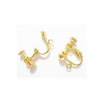ビーズパーツ イヤリング・ピアス金具 ネジバネタイプ ゴールド4個（2ペア） e-nb-g