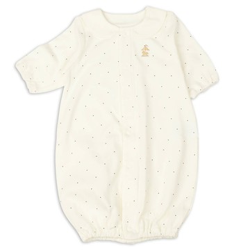 akachan honpo - 長袖連身衣腿部寬鬆款-旋轉木馬-米白色 (50~60cm)