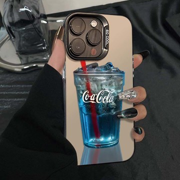 免運+隔日🚚元氣手機殼 冰塊藍可樂 適用於蘋果17promax 16Pro 15plus 14 13 12 11防摔