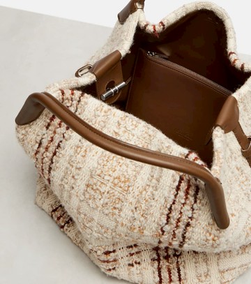 Loro Piana Bale Large leather-trimmed tote bag