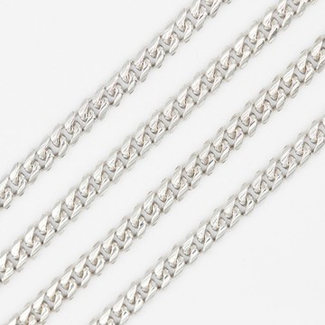 5mm純銀邁阿密古巴項鍊 純銀實心 素銀鍊