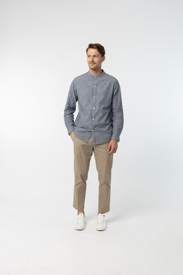 Grey Stripe Work shirt : Long Sleeve (Grey, 深灰條紋) 長袖襯衫