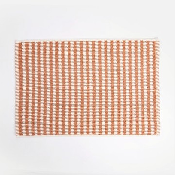 奧可利圈圈紗純棉踏墊50x80cm 條紋橙