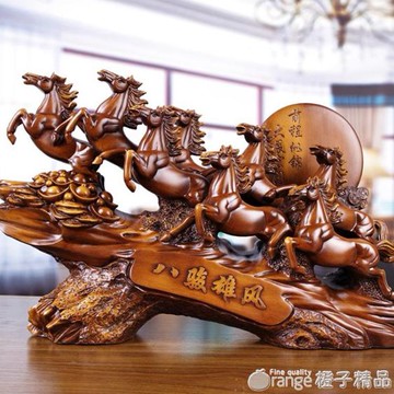 馬擺件八駿雄風工藝品招財風水辦公室桌擺設公司喬遷新店開業禮品 【麥田印象】