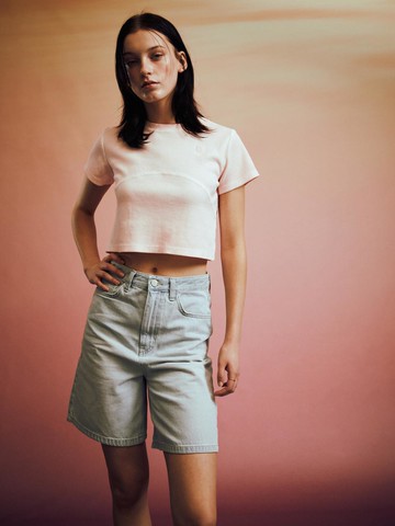 Denim Half Pants_Light Blue