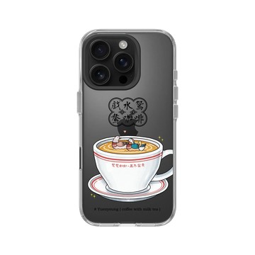 iPhone 16 Pro Clear Case（相機按鈕） 透明 - 保羅先生 Mr.Paul - 戲水鴛鴦咖啡