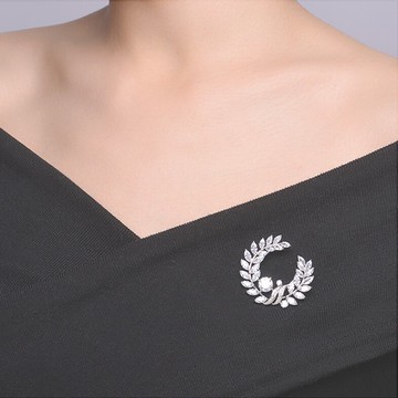 西服西裝胸針女高級精致奢華氣質商務簡約銅橄欖枝別針年新款