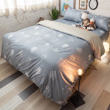 [ 縹藍樹梢 ] 精梳棉 床包 被套 兩用被組 台灣製造 棉床本舖