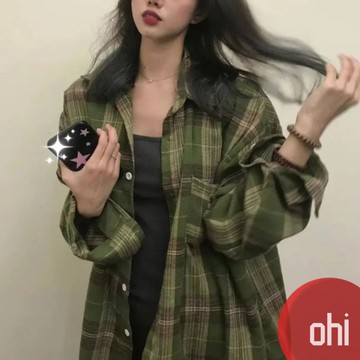 【ohi】條紋毛邊襯衫 新款設計感 口袋有標 長袖襯衫 學院風襯衫女 女生襯衫 襯衣 襯衫 上衣 女裝 GSN112