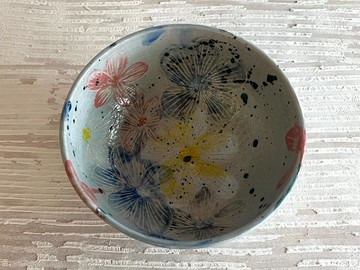 花影流彩陶製湯碗大碗_陶瓷餐碗