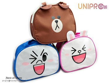 【UNIPRO】LINE FRIENDS 熊大 兔兔 饅頭人 表情 造型萬用袋 便當袋 購物袋