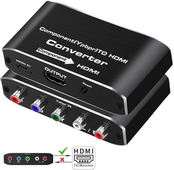 音頻切換器 音源切換器 音頻分配器 廠家直銷色差轉HDMI高清 Ypbpr to HDMI 1080p 轉換器 5RCA