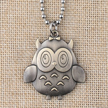 百搭長款項鏈毛衣鏈簡約掛飾吊墜掛件飾品女貓頭鷹鈦鋼珠鏈