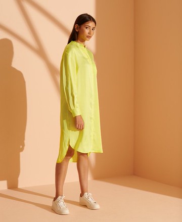 Superdry Women's Women's Cult Studios Silk Shirt Dress Green / Cuba Green - Size: 6 Size: 2