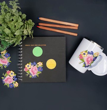 立體刺繡布章 - 心花朵朵開 燙布貼