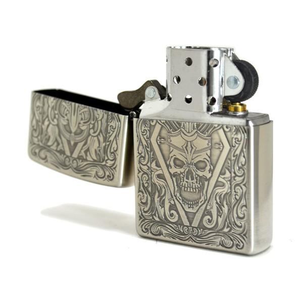 ジッポー ZIPPO ライター　クラシックスカル A シルバー