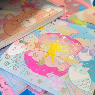 跨越終點系列 三款燙印方形萬用祝福卡