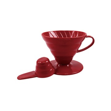 HARIO V60_日本PP樹脂咖啡濾杯1-4杯-紅色-日本製