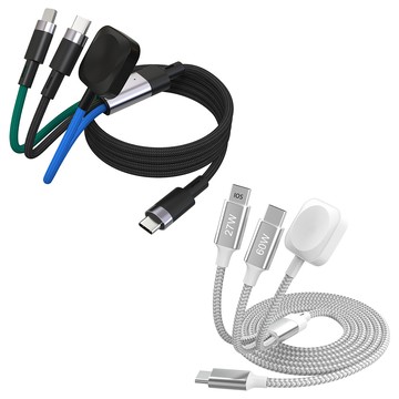 UKKO PD 60W Type-C/Lightning/Apple Watch 三合一急速充電線 1.8m