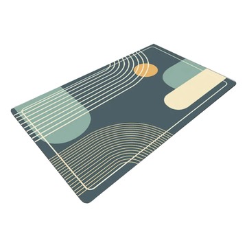 ANTIAN 矽藻泥瞬吸水防滑地墊/家用浴室速乾珪藻土門地毯/廁所門腳墊  1個  墨綠線條  60 x 40cm