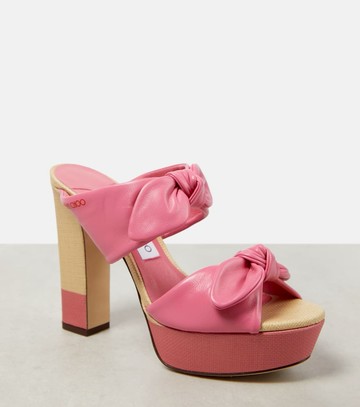 Jimmy Choo Rua 120 leather and raffia platform sandals