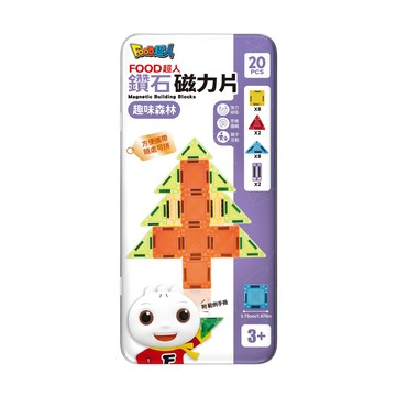[風車圖書] FOOD超人鑽石磁力片20pcs-趣味森林