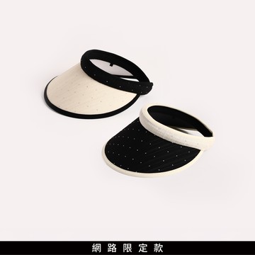 SO NICE 水鑽拼貼撞色遮陽帽