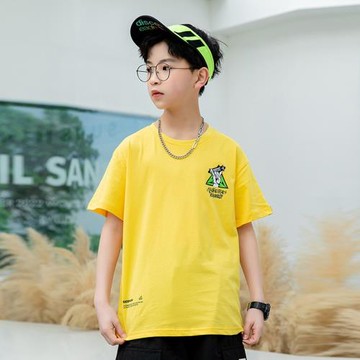 GILE男童短袖t恤2022年純棉大童洋氣童裝夏季薄款兒童夏裝潮
