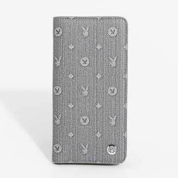 PLAYBOY - 翻蓋長夾  Grey Refinement系列 - 灰色