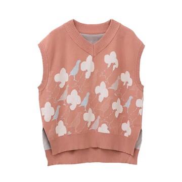 in Blooom 印花樂 針織毛衣背心  F  淡漠霧橘