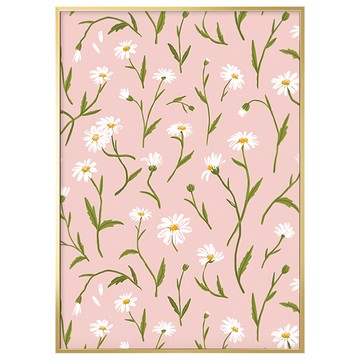 菠蘿選畫所 連續春黃菊掛畫 APFP3415G 畫框 清新居家裝飾  40 x 30cm  金色