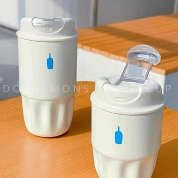 日本blue bottle藍瓶咖啡杯集合銹鋼陶瓷涂內膽層密封保溫杯450mL