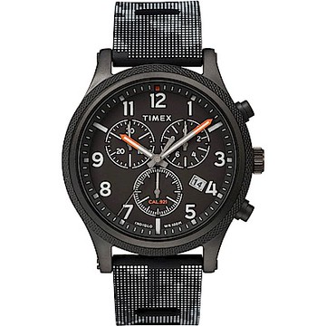 TIMEX 天美時 復刻系列 三眼計時復古手錶-黑/42mm