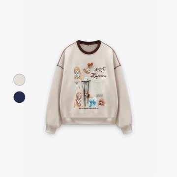 50% Fifty Percent｜萌寵同樂爬線撞色長袖上衣｜02562211003