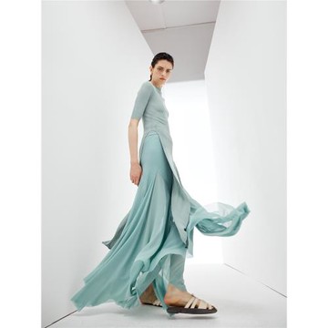 Z老板 無側縫旋轉魚尾裙 立裁半身裙長裙高腰不對稱下擺夏