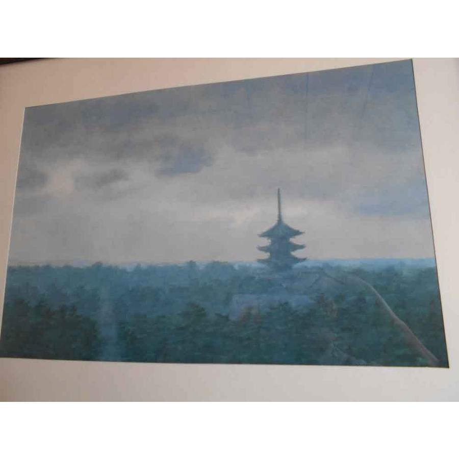 東山魁夷　夕べの塔　絵画　複製画