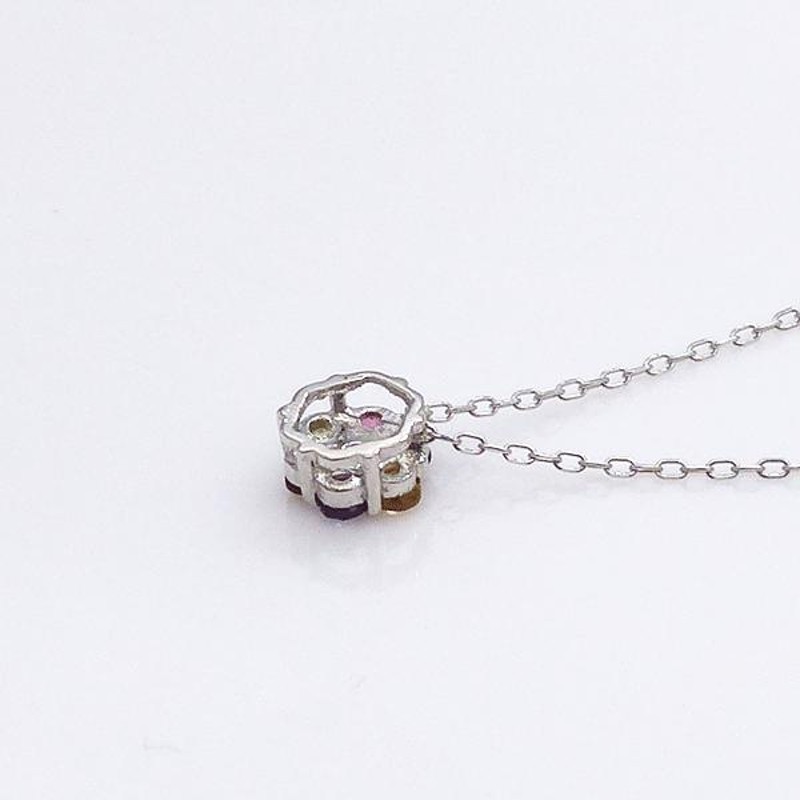 アミュレット 七色石 マルチカラー ネックレス プラチナ PT 日本製