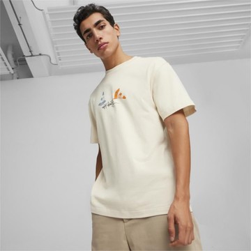 PUMA 短T 流行系列 DOWNTOWN 180 米白 三角錐 短袖 T恤 中性 68029287