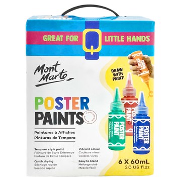Mont Marte 蒙瑪特廣告顏料套組-6色60ml(紙盒裝可手提)  60ml  6色  1盒