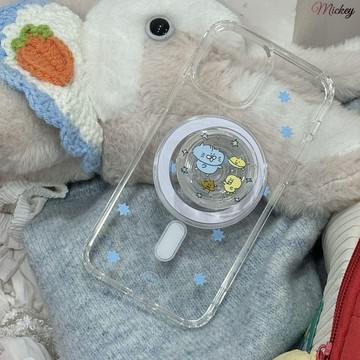 韓國ins藍色星星小貓磁吸支架iPhone17磁吸手機殼16promax/14女15