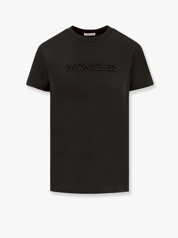 Biologic cotton t-shirt with embroidered logo - MONCLER - gender_Woman