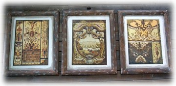 原單 實木做舊仿古麻布畫 鄉村風格 三款可選1入