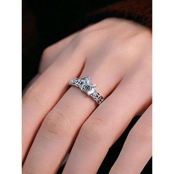 銀色馬上有錢銅錢戒指女小眾設計感2026新款本命年招財運食指指環