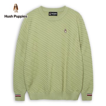 Hush Puppies 線衫 男裝素色變化織紋刺繡小狗線衫