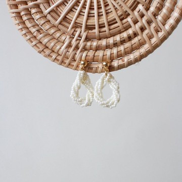 串珠耳飾_白色圈圈/珍珠白/beading earing